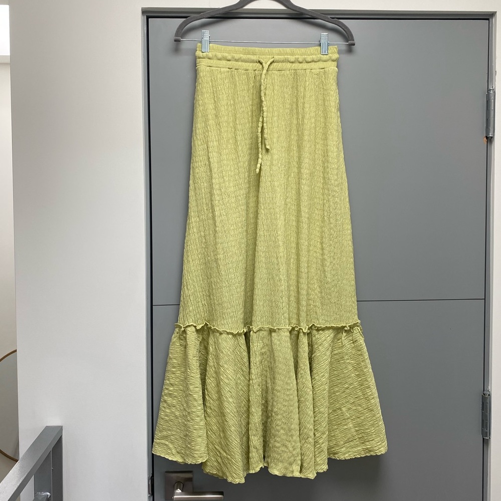 Revolve LPA Charlie Skirt in Citrus Green